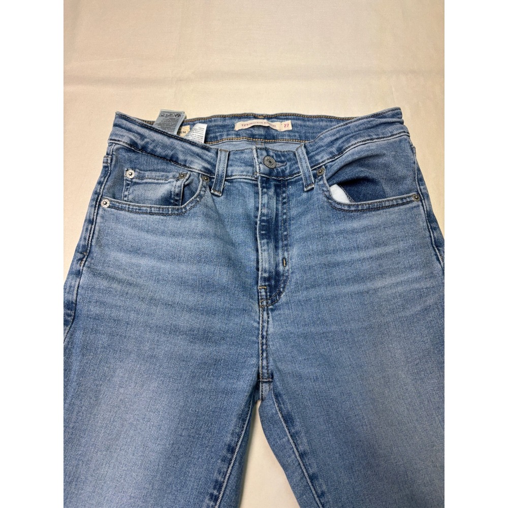 Levis Premium 725 High Rise Bootcut Jeans Blue Denim 27x32 18759-0116 - Picture 2 of 16